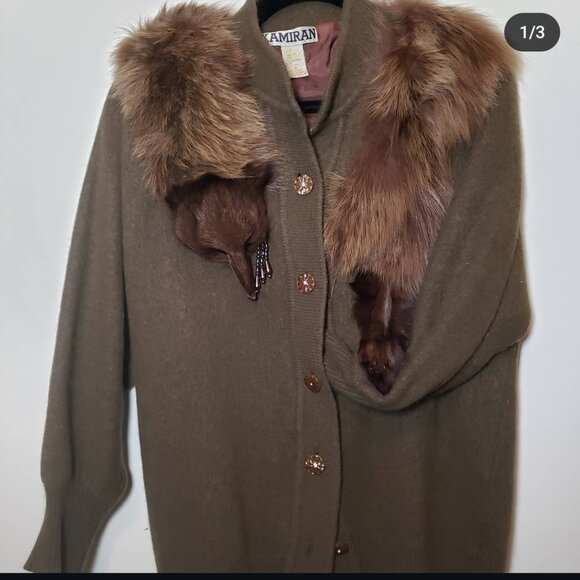 Kamiran taxidermy fur angora sweater jacket - Picture 1 of 3